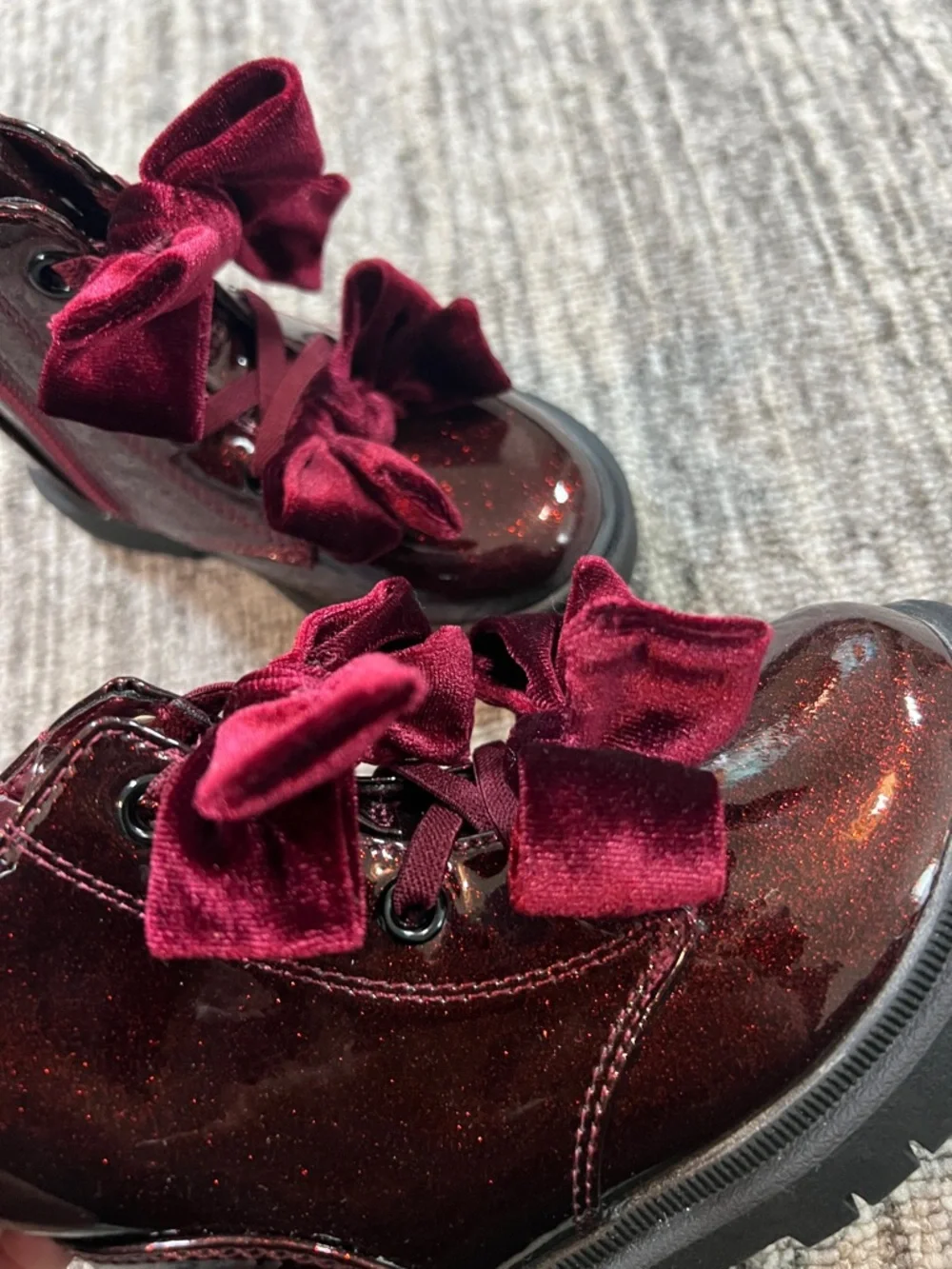 Cat & Jack Toddler Estes Shimmer Combat Boots Size 8